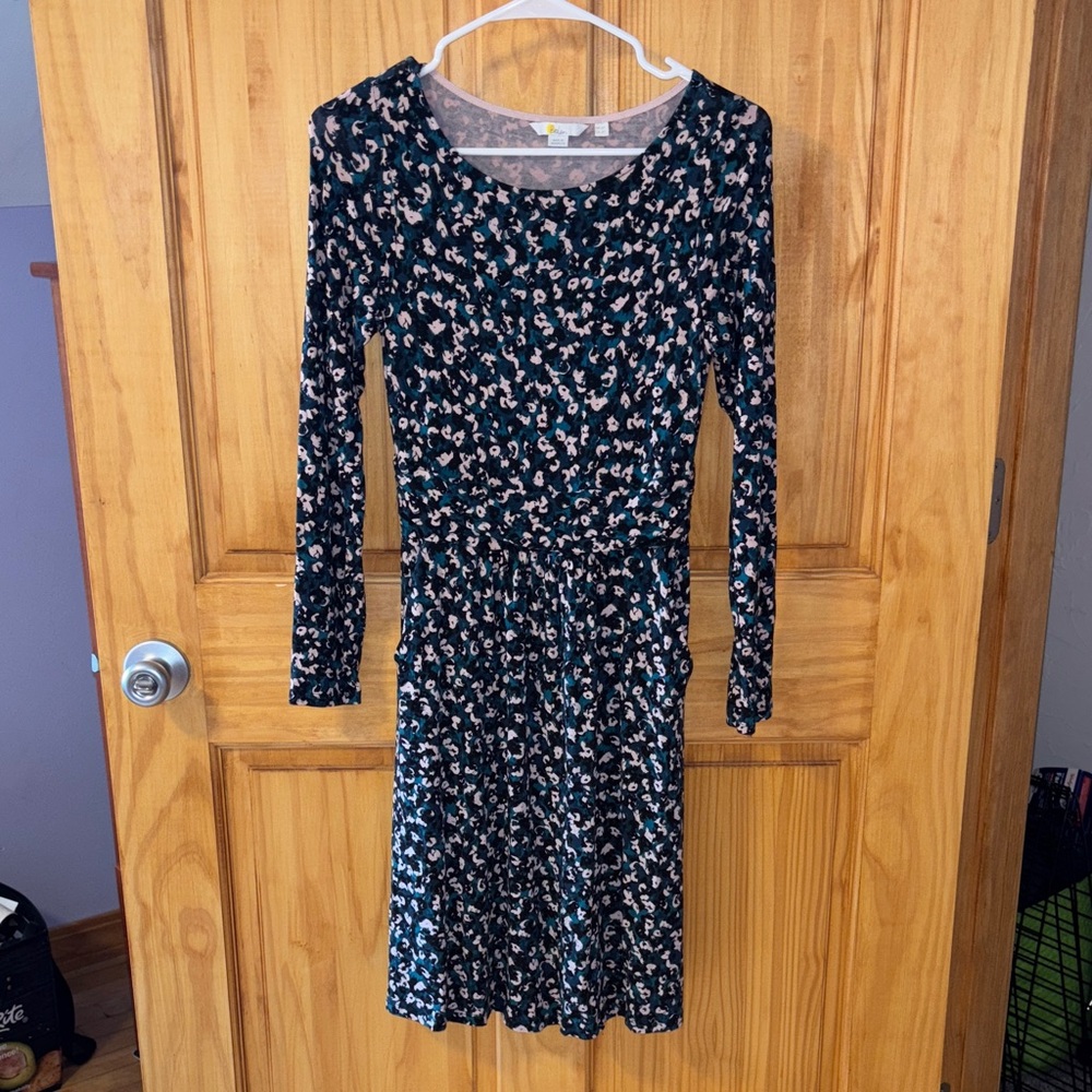 Boden Black and Cream Patterned Dress 2P - EUC
